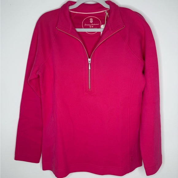 Tommy Bahama Aruba Half-Zip Bright Blush - Picture 2 of 7